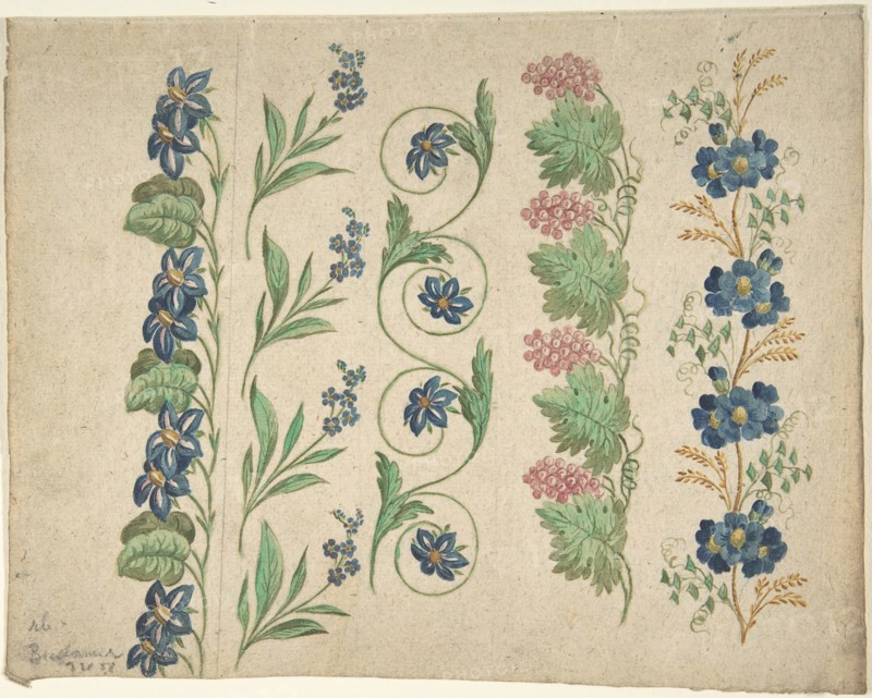 Designs for Embroidery, 19th century. Creator: Anon.