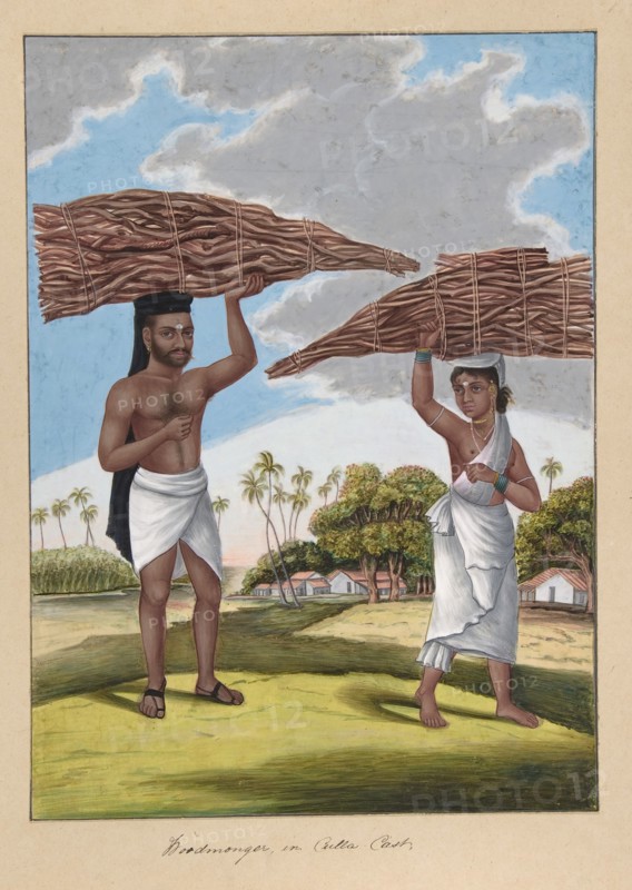 Woodmonger in Culla Caste, from Indian Trades and Castes, ca. 1840. Creator: Anon.
