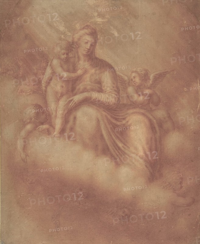 Madonna and Child Among the Clouds, 16th century. Creator: Anon.