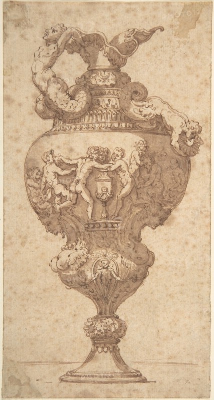 Drawing after an Antique Vase, 18th century. Creator: Anon.
