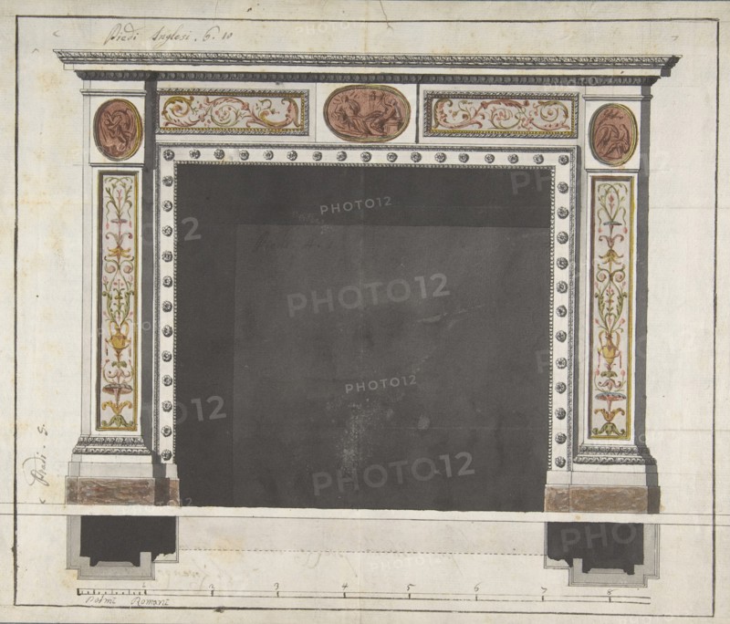 Drawing for a Mantelpiece, 1780-90. Creator: Anon.