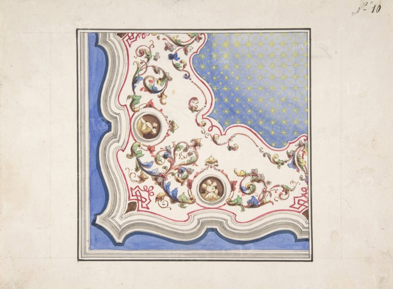 Design for Ceiling Decoration, 1850-70. Creator: Anon.
