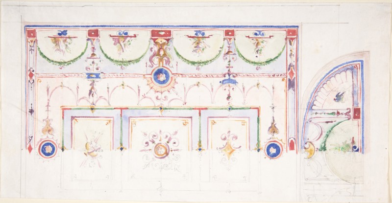Design for a Painted Ceiling, 1825-75. Creator: Anon.