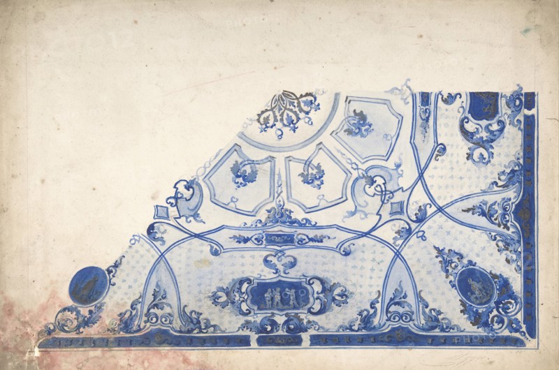 Design for a Painted Ceiling, 1800-1900. Creator: Anon.