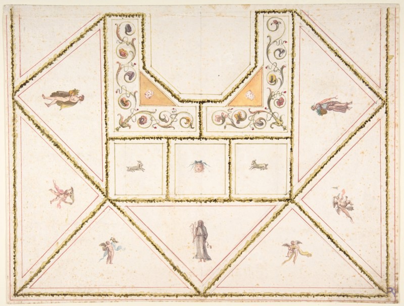 Design for a Ceiling in Pompeian Style, 18th century. Creator: Anon.
