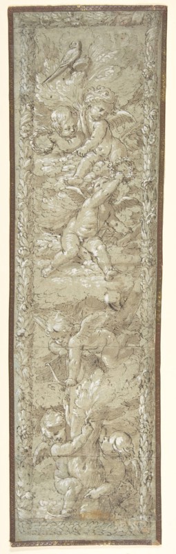 Cherubs in a Tree, 18th century. Creator: Anon.