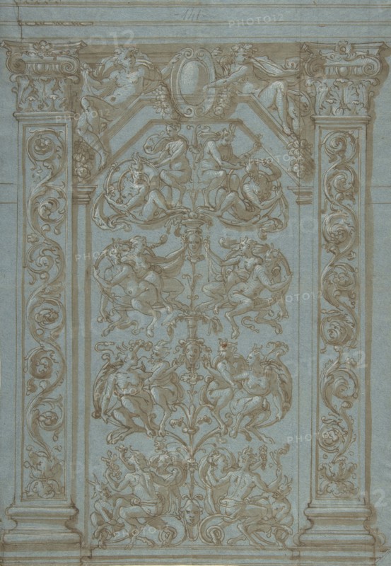 Design for a Wall Elevation with Grotesques, ca. 1540-70. Creator: Anon.