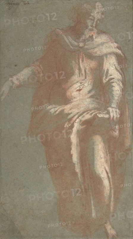 Standing Bearded Man Holding a Book, 1530-60. Creator: Anon.
