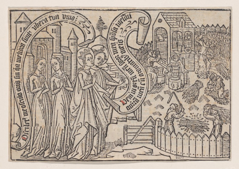 The Bridegroom Showing the Bride His Land, from a Canticum Canticorum..., ca. 1460/1465. Creator: Anon.
