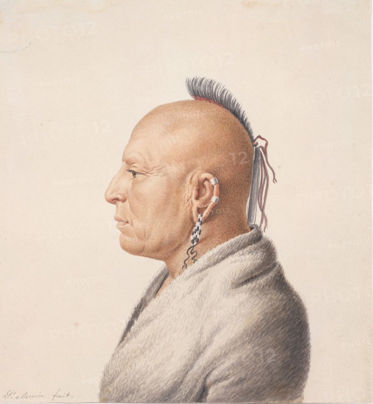 Osage Warrior, 1805-7. Creator: Charles Balthazar Julien Févret de Saint-Mémin.