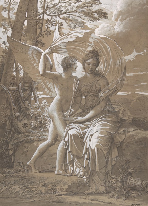The Muse Erato Writing Verses Inspired by Love, ca. 1797. Creator: Charles Meynier.