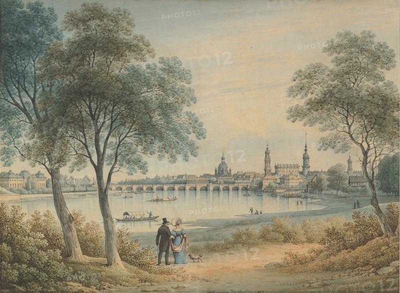 View of Dresden from the West, 1833. Creator: Christian Gottlob Hammer.