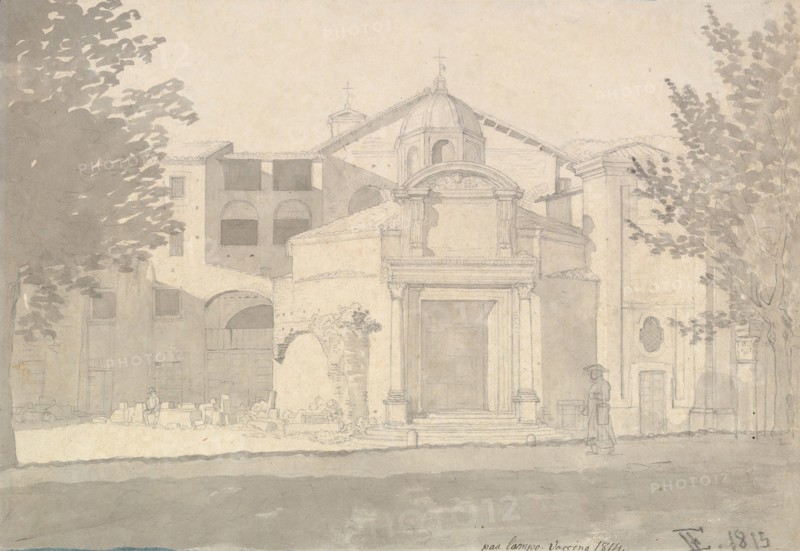 A Section of the Via Sacra, Rome (The Church of Saints Cosmas and Damian), 1814-15. Creator: CW Eckersberg.