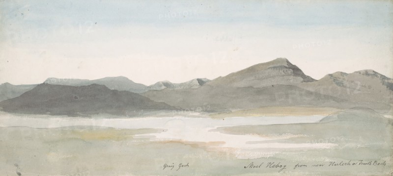 Craig Goch, Moel Hebog, North Wales, ca. 1802. Creator: Cornelius Varley.