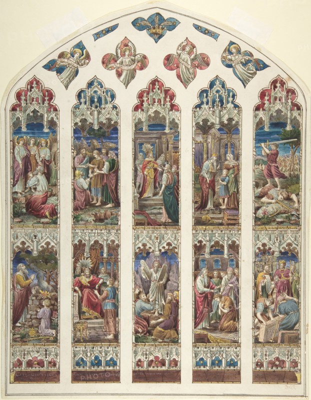Design for Old Testament Window, ca. 1870. Creator: Attributed to Dante Gabriel Rossetti.