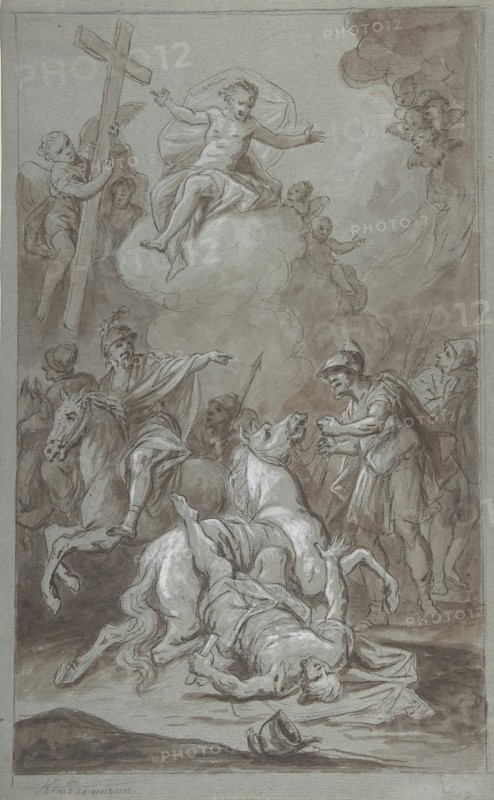The Conversion of St. Paul (recto); The Execution of the Prisoner (verso), 18th-early 19th century. Creator: Dominik Kindermann.