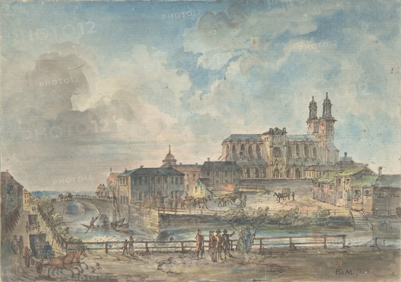 View of Uppsala cathedral from the North, 18th-early 19th century. Creator: Elias Martin.