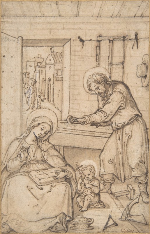 The Childhood of Christ, in the carpenter's shop, 1534-93. Creator: Attributed to Hans Bol.