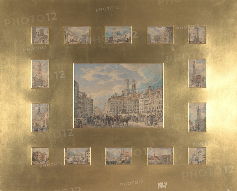Fifteen Architectural Subjects: Views of Munich, 1835. Creator: Heinrich Adam.