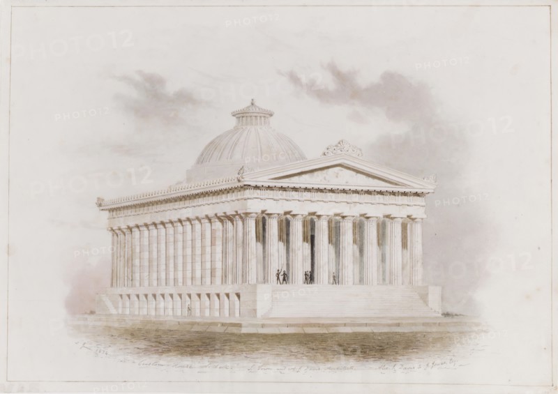 U. S. Custom House, New York (perspective), 1834. Creators: Ithiel Town, Alexander Jackson Davis.