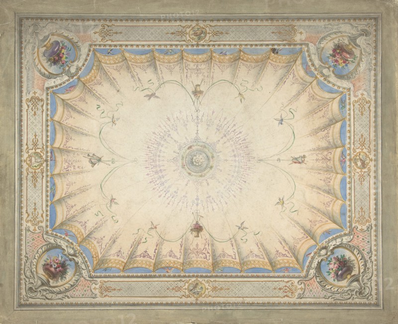 Ceiling Design for the Boudoir, Ardgowan, ca. 1868. Creator: Attributed to J. S. Pearse.