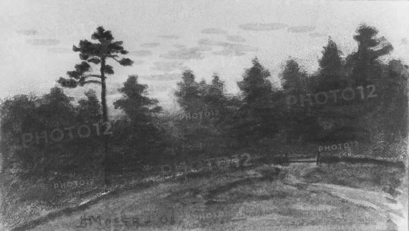 Landscape (from McGuire Scrapbook), 1908. Creator: James Henry Moser.