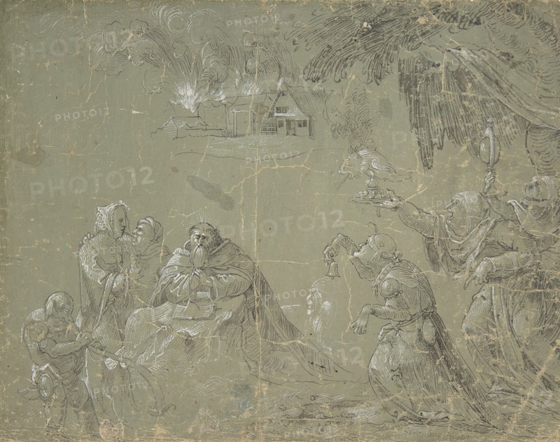 Temptation of St. Anthony (recto); Fantastic Landscape (verso), ca. 1520. Creator: Attributed to Jan Wellens de Cock.