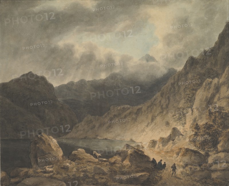 Storm Over A Lake, 1800-1811. Creator: Attributed to Joseph Barber.