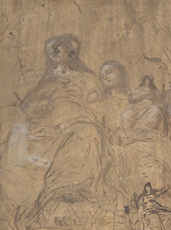 Studies for the Assumption of the Virgin, 1657-60. Creator: Juan Carreno de Miranda.