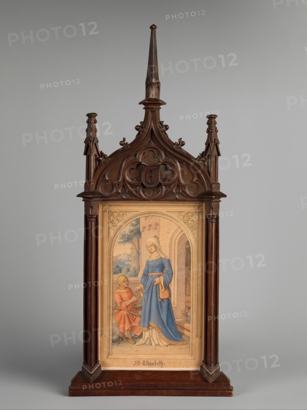 Saint Elizabeth of Thuringia Giving Alms, 1833. Creator: Karl Ballenberger.