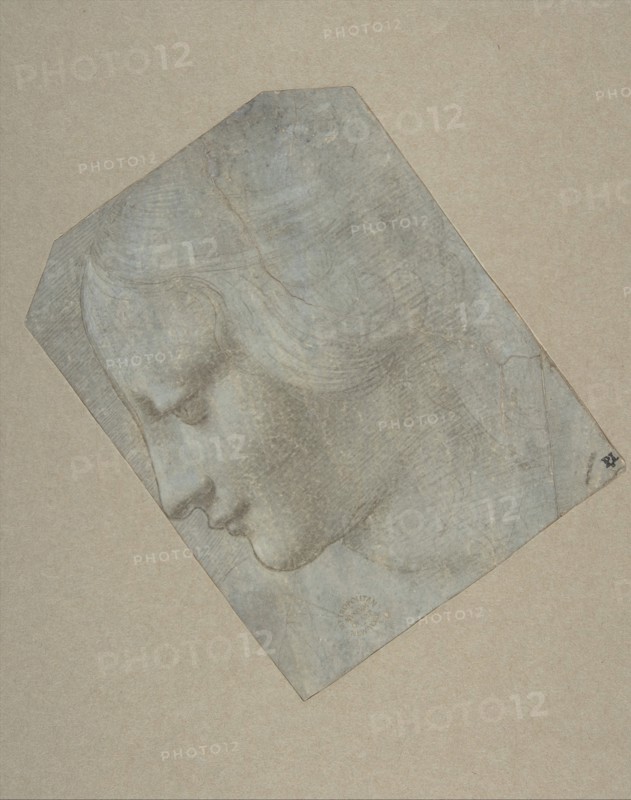 The Head of a Woman in Profile Facing Left, 1490-1500. Creator: Follower of Leonardo da Vinci.