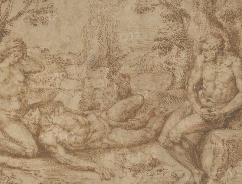 Adam and Eve Mourning the Death of Abel, ca. 1576. Creator: Michiel Coxie.