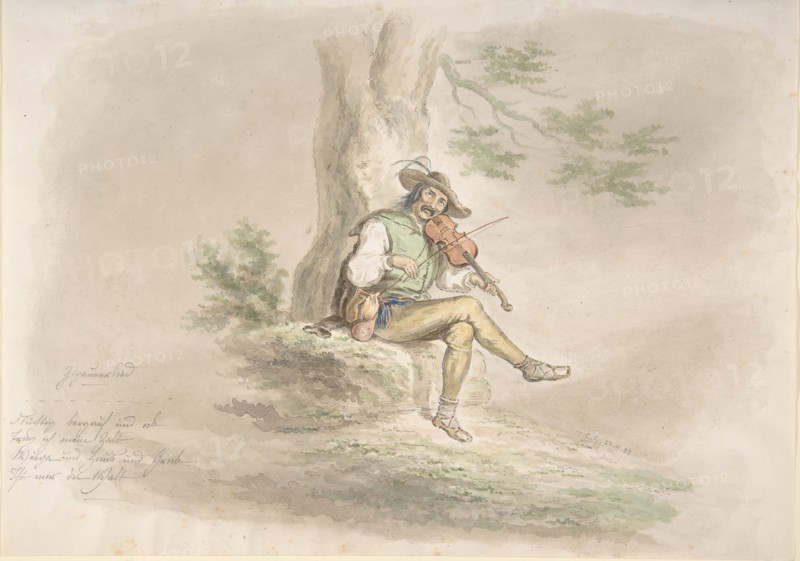 Gypsy Fiddler, 1858. Creator: Monogrammist CG.