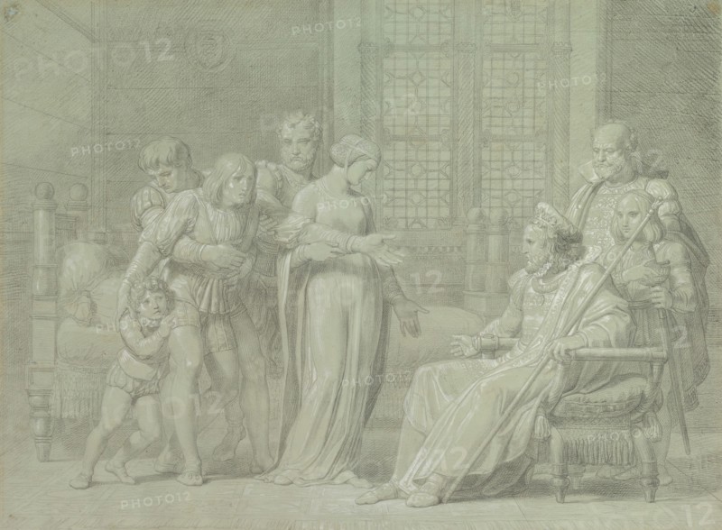 King Charles VIII of France with the Dying Gian Galeazzo Sforza at Pavia, 1775-1860. Creator: Filippo Pelagio, Palagi.