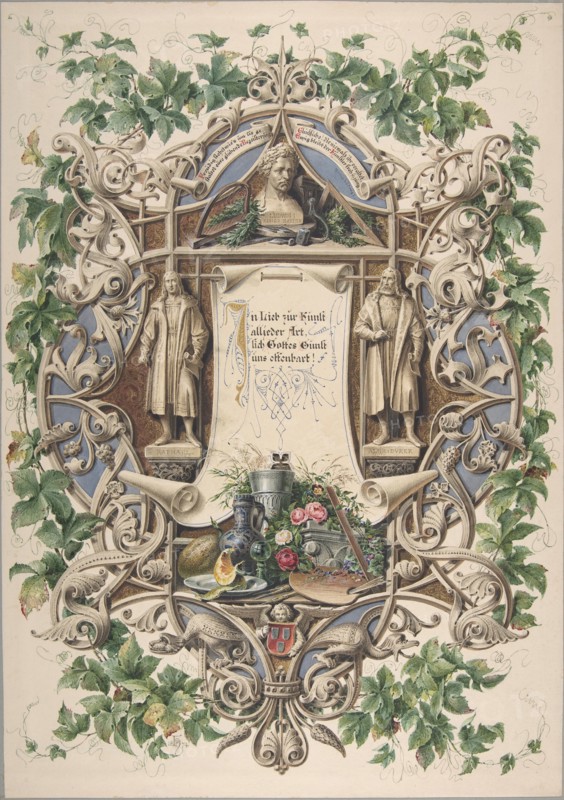 Homage from Bavarian artists to King Ludwig I, 1874. Creator: Peter Herwegen.