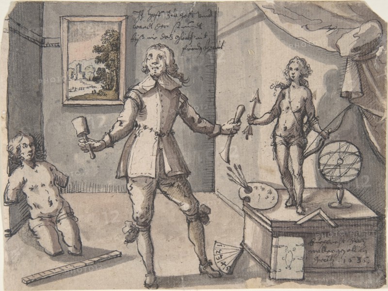 The Artist in His Studio, 1636. Creator: Ruprecht Bartz.