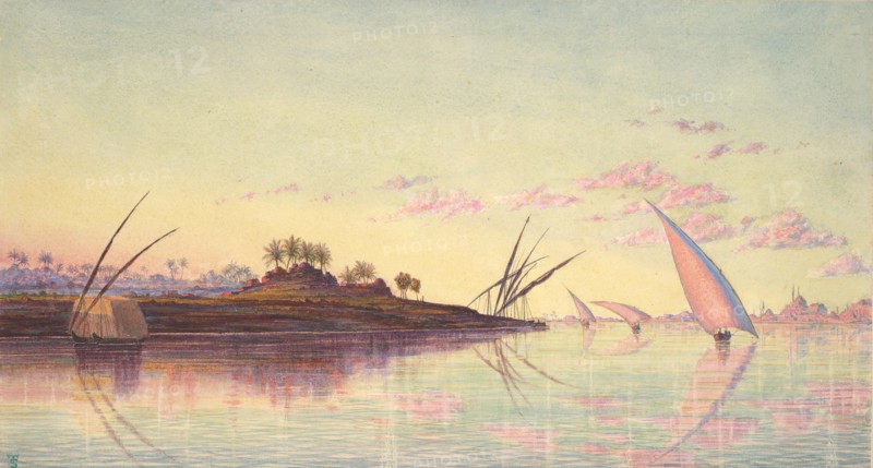 View on the Nile near Cairo, ca. 1855. Creator: Thomas Seddon.