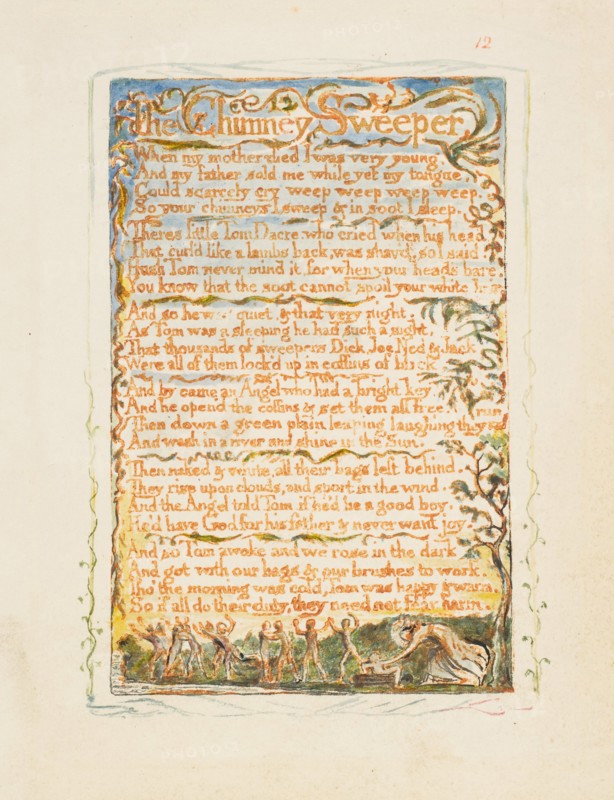 Songs of Innocence and of Experience: The Chimney Sweeper, ca. 1825. Creator: William Blake.