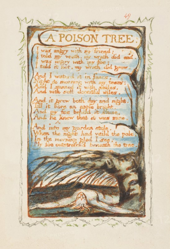 Songs of Innocence and of Experience: A Poison Tree, ca. 1825. Creator: William Blake.