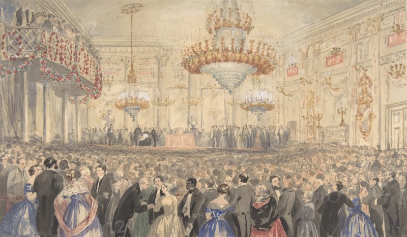 Abolition Meeting Held at Willis's Rooms in Honor of Harriet Beecher Stowe, 1853. Creator: William Henry Fisk.