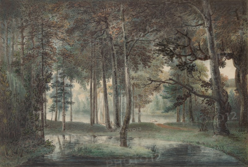 A View from the Artist's Estate, Springland, or the Elysian Bower, ca. 1800. Creator: William Russell Birch.
