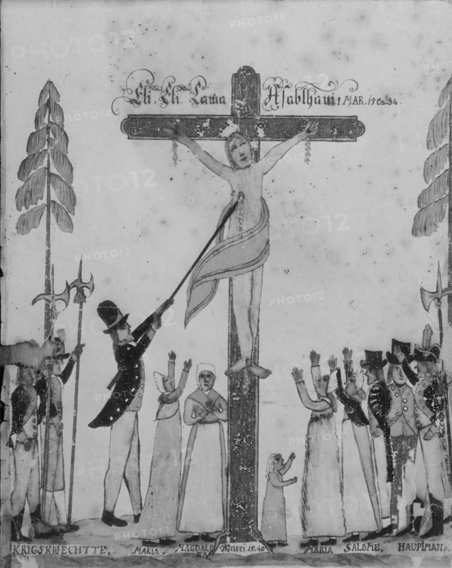 Drawing of the Crucifixion, ca. 1800. Creator: Unknown.