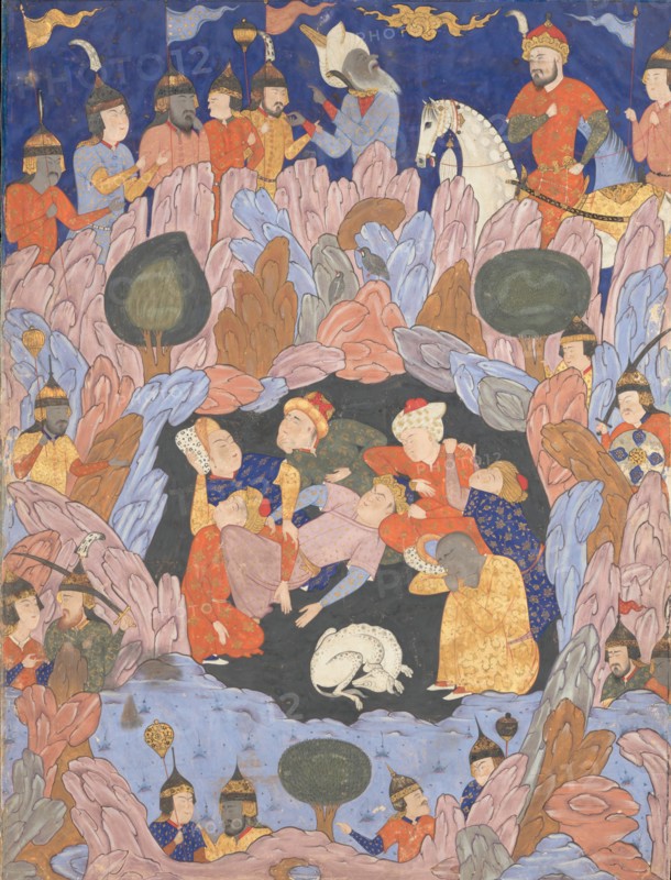 The Seven Sleepers of Ephesus, Folio from a Falnama (Book of Omens), 1550s. Creator: Unknown.