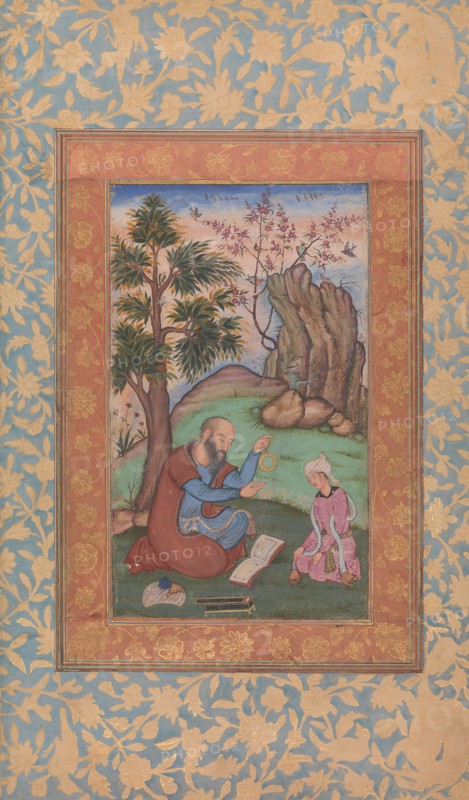 Young Prince and Mentor Sitting in Landscape, ca. 1600. Creator: Unknown.