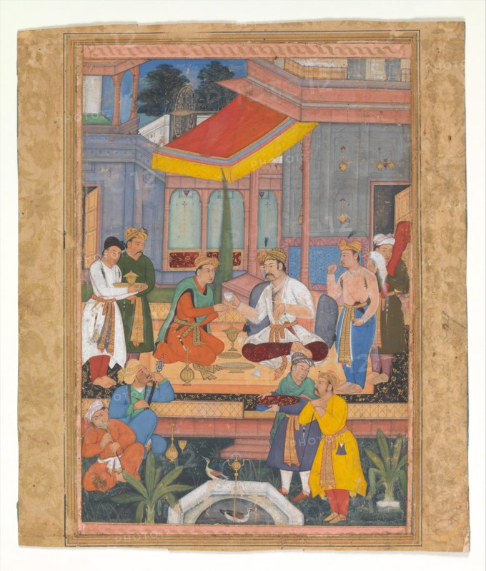 Interior of a Courtyard with Figures, early 17th century. Creator: Unknown.