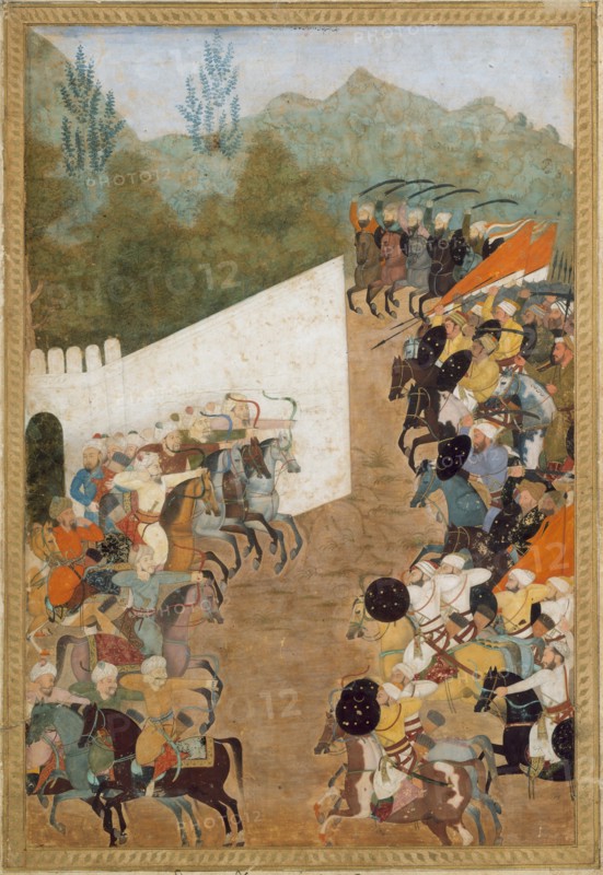 The Battle of Shahbarghan, Folio from a Padshahnama (Chronicle of the Emperor), 17th century. Creator: Unknown.