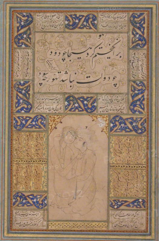 Young Lovers Embracing, 16th century. Creator: Unknown.