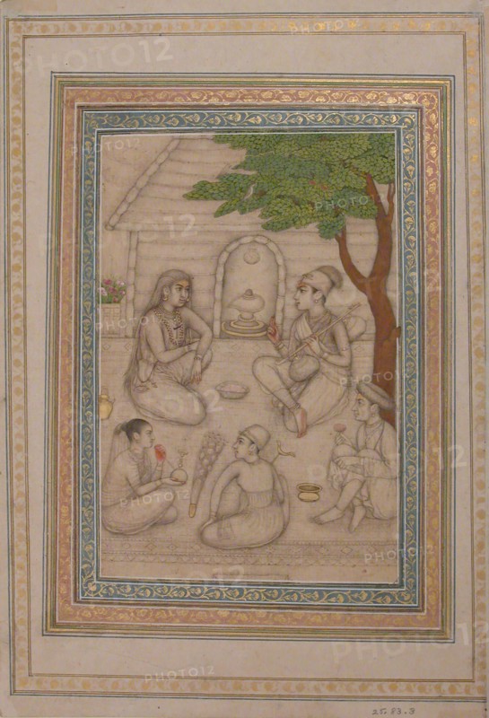 Hindus Conversing before a Shrine, 17th century. Creator: Unknown.