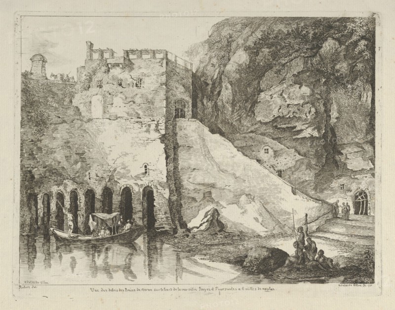 Vue des debris des bains de Neron from Differentes vues dessiné d'après nature... ..., 18th century. Creator:  Adélaide Allou.