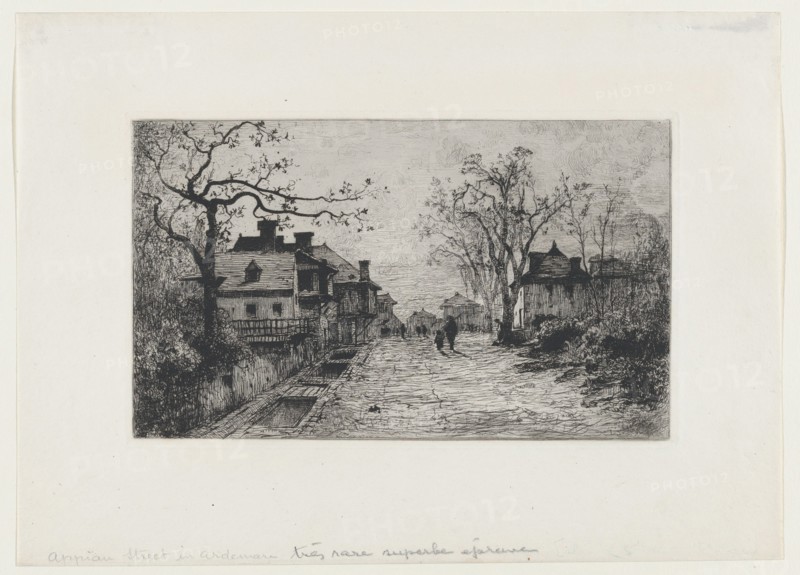 Village Street in Artemare (Ain), 1871. Creator: Adolphe Appian.